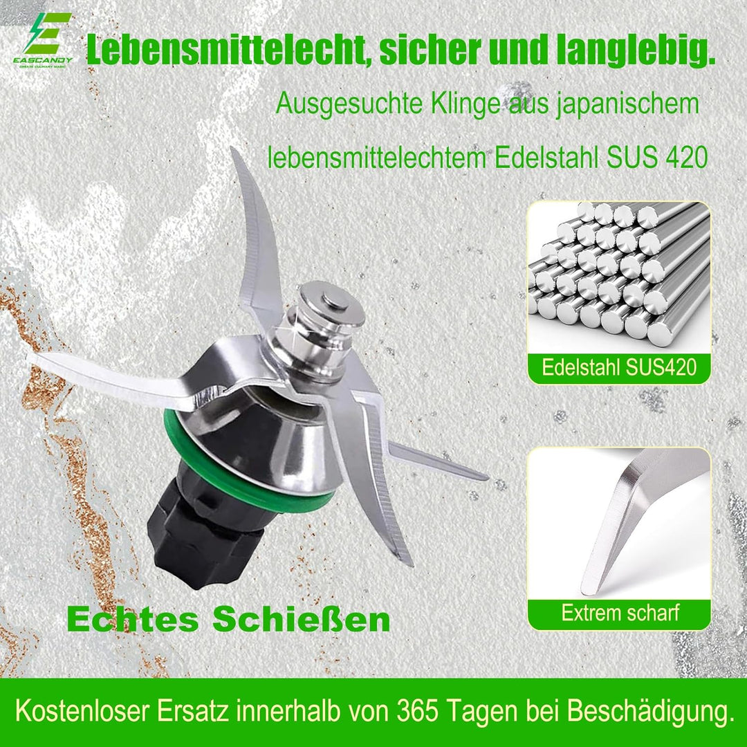 Ersatz-Mixmesser kompatibel mit Thermomix TM5 TM6 TM7 – SUS420 Edelstahlklinge, scharf & langlebig,