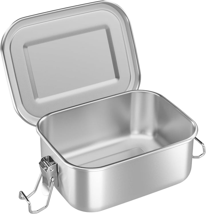 WELLGRO Edelstahl Dosen eckig - 550ml 850ml 1400ml 2400ml auslaufsicher Metall Brotdose Lunchbox, Ka