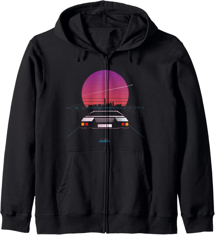 Sportwagen Retrowave Synthwave Ästhetik Kapuzenjacke