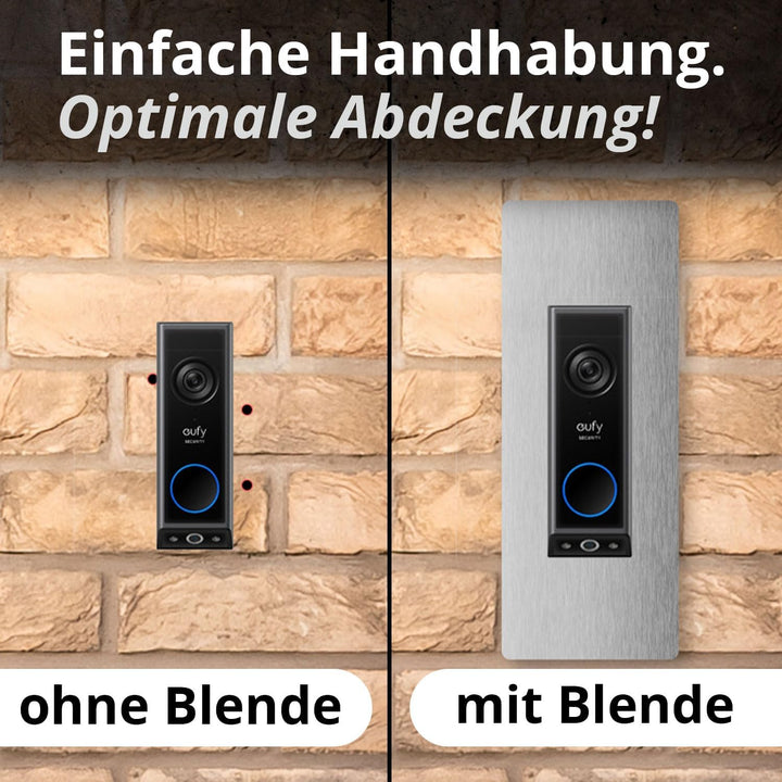 iSecur Blende passend für Eufy Videotürklingel aus Edelstahl I Video-Doorbell I Klingelschild I 100