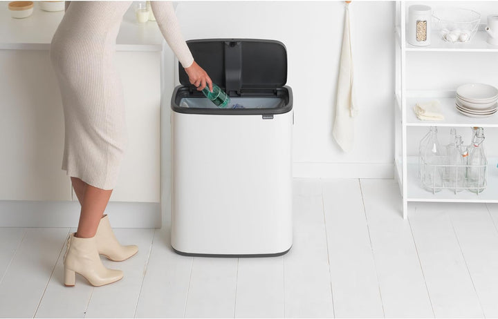 Brabantia Mülleimer, Weiss, 60 Liter 1 Inneneimer (60L) White, 1 Inneneimer (60L) White
