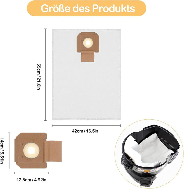 12 Staubsaugerbeutel für Bosch GAS 35 M AFC/L AFC/L SFC+, Bosch Professional Vliesfilterbeutel Ersat