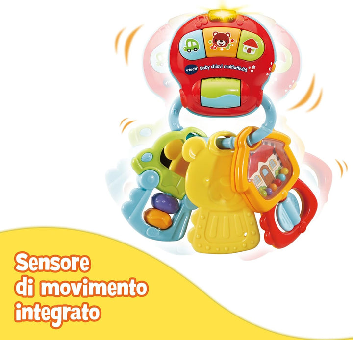 VTech Le Mie Prime Schlüssel, 3 in 1, interaktive Rassel mit Bewegungssensor, Babyrassel mit beleuch