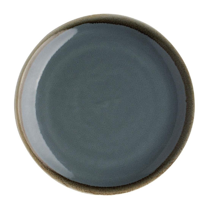 Olympia Kiln Round Coupe Plates Set 230 mm/9 inch (6er Pack), Ozeanblau, Mikrowellen- und spülmaschi