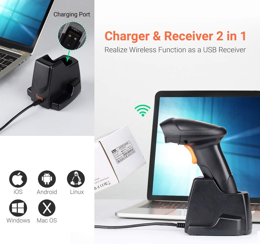 Tera Pro Extreme Leistung 1MP-Kamera Barcodescanner & Pro 2D QR Desktop Barcode Scanner Omnidirektio