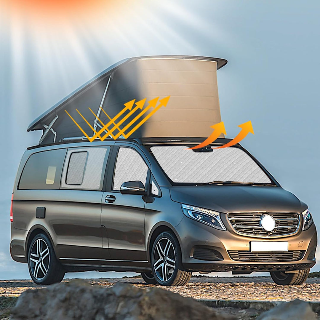 Wohnmobil Windschutzscheibe Sonnenschutz kompatibel mit Mercedes-Benz VITO III W447 2014-2022, Sonne