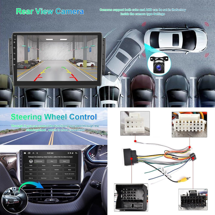 8 Core 4G+64G Hodozzy Autoradio für Peugeot 208/2008 2012-2018 mit Wireless Apple Carplay Android Au