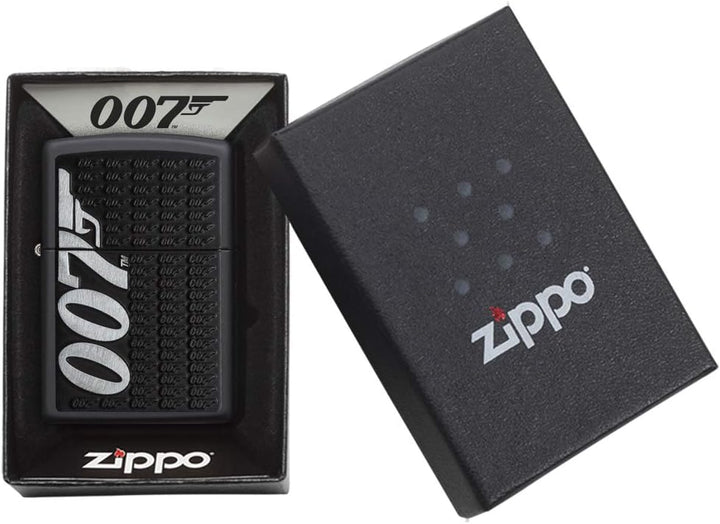 Zippo, James Bond-Feuerzeug, offizielles Lizenzprodukt, windsicher, langlebig M Schwarz, matt