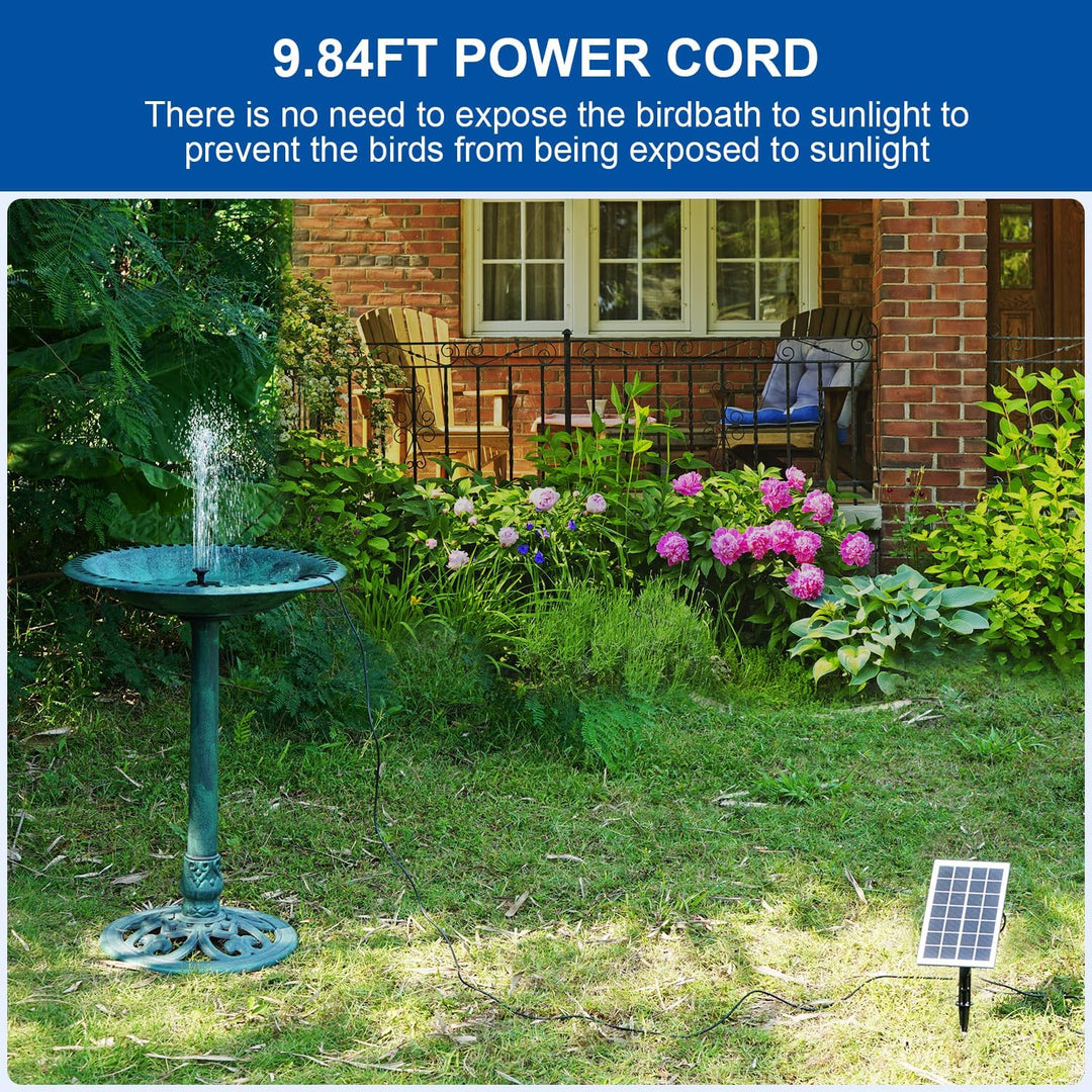 SZMP Solar Springbrunnen, 2024 Upgrade Glas Solar Teichpumpe mit 3M Kabel &amp; 8 Düsen Solar Wasserpump