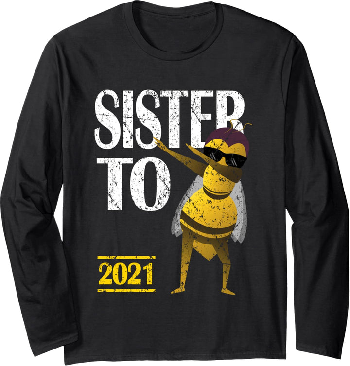 Bee Vintage Dabbing Bee Funny Sister To Be 2021 Langarmshirt