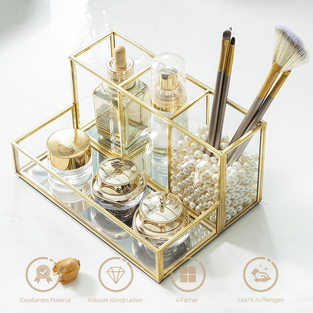 HARLIANGXY Make up Kosmetik Organizer, Make up Pinselhalter Glas, Beauty Organizer, Kosmetikpinsel B