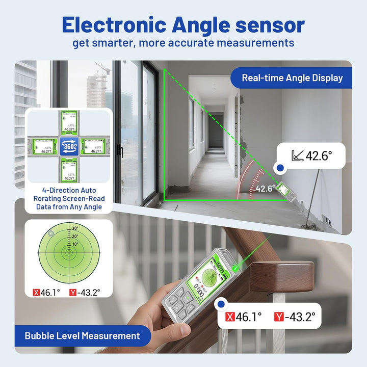 Huepar Pro Outdoor Laser Entfernungsmesser 150 m mit Kamera & Bluetooth, P2P-Technologie Lasermessge
