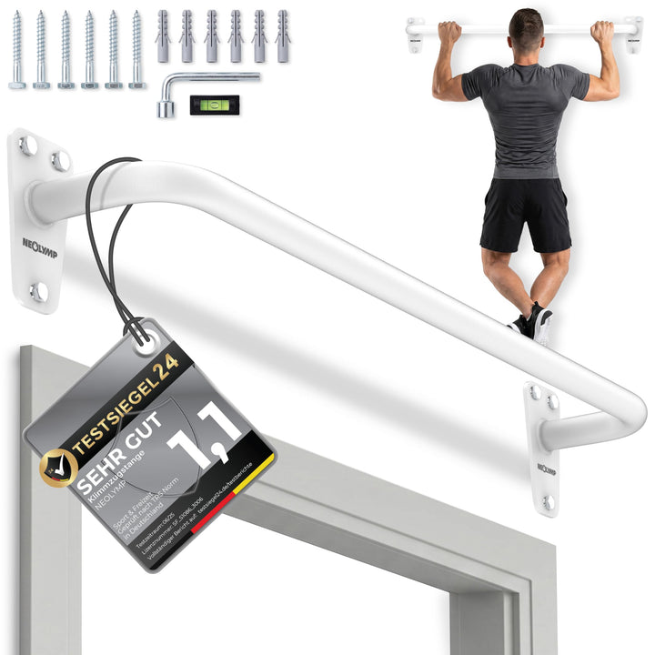 NEOLYMP Klimmzugstange Wandmontage bis 200kg – Stabile Pull Up Bar aus Premium Stahl für Home Gym, O