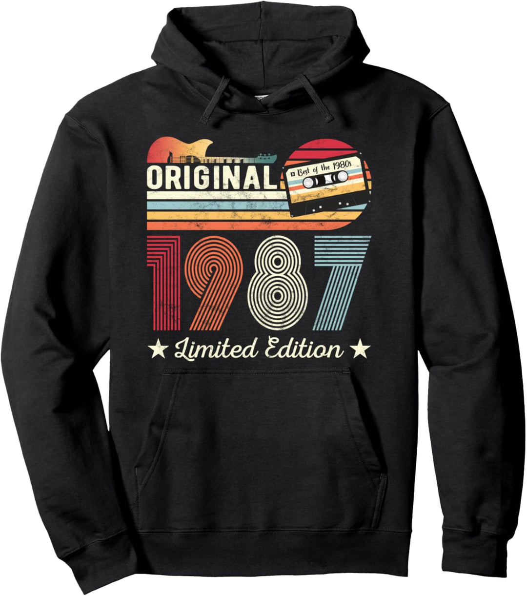 Original 1987 Geburtstag Gitarren Musiker Kassette Tape Pullover Hoodie