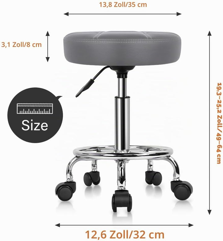 KKTONER Rollhocker mit Pedal (Grau), Grau