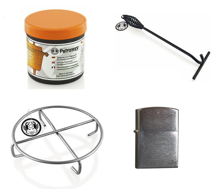 Petromax Feuertopf (Dutch oven) Zubehör Set "Paste + Untersetzer + Deckelheber"