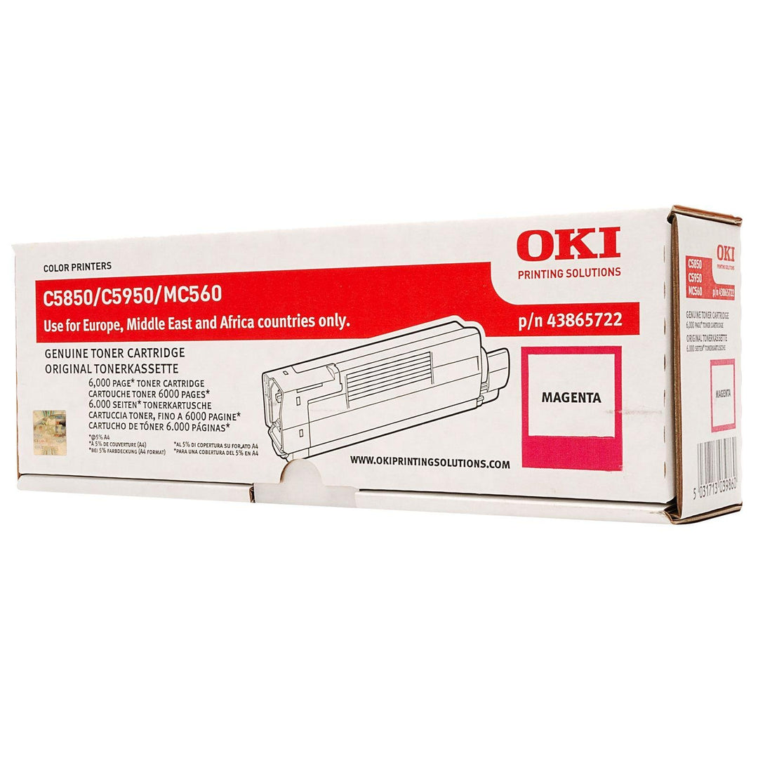 OKI 43865722 C5850, C5950 Tonerkartusche 6.000 Seiten, magenta, magenta