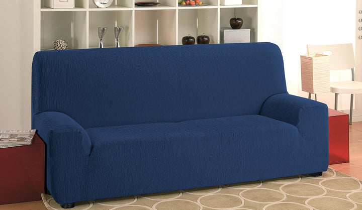 Martina Home Elastischer Sofabezug Modell Emilia 2 Plätze Marineblau 2 Sitzer Marineblau, 2 Sitzer M