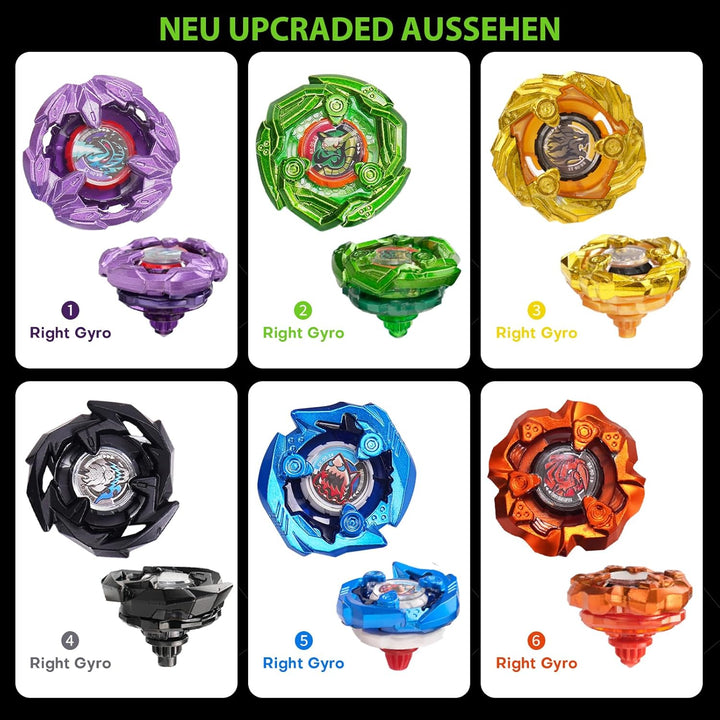 Kreisel X Arena Battle Set Ausgestattet mit X Acceleration Rail - 6 Kampfkreisel, 2 Launchers und St