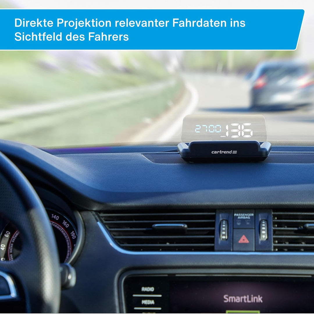 Cartrend 10632 Head Up OBD2 &amp; HUD Display Geschwindigkeitsmesser Auto Tachometer Wassertemperaturmes