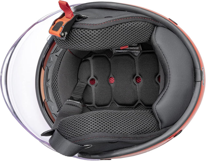 Jethelm Roller Motorrad Helm Zugelassen ECE2205 Lange Klares Visier Sonnenblende 53-54 cm ( XS) Schw