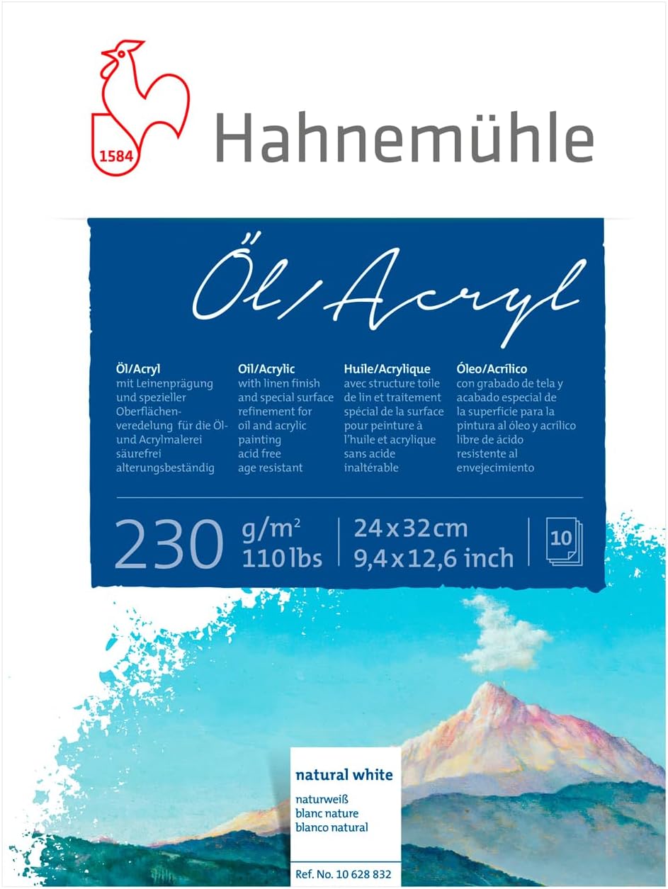 Öl- und Acrylmalblock 230g/m², 24x32cm, 10Blatt 24x32 cm, 24x32 cm