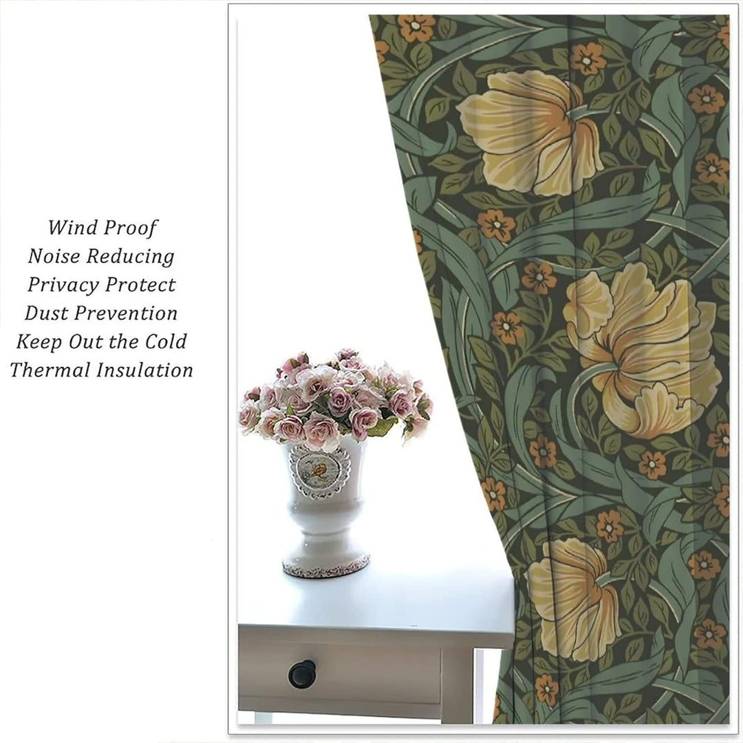 JESTRONRY Vorhänge im Vintage-Stil, Blumenmuster, für Wohnzimmer, Fensterbehandlungen, Schlafzimmer,