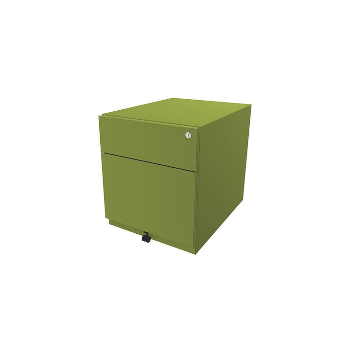 BISLEY Rollcontainer Note mit Griffleiste, 1 Universalschublade, 1 HR-Schublade, Metall, 604 Grün, 5
