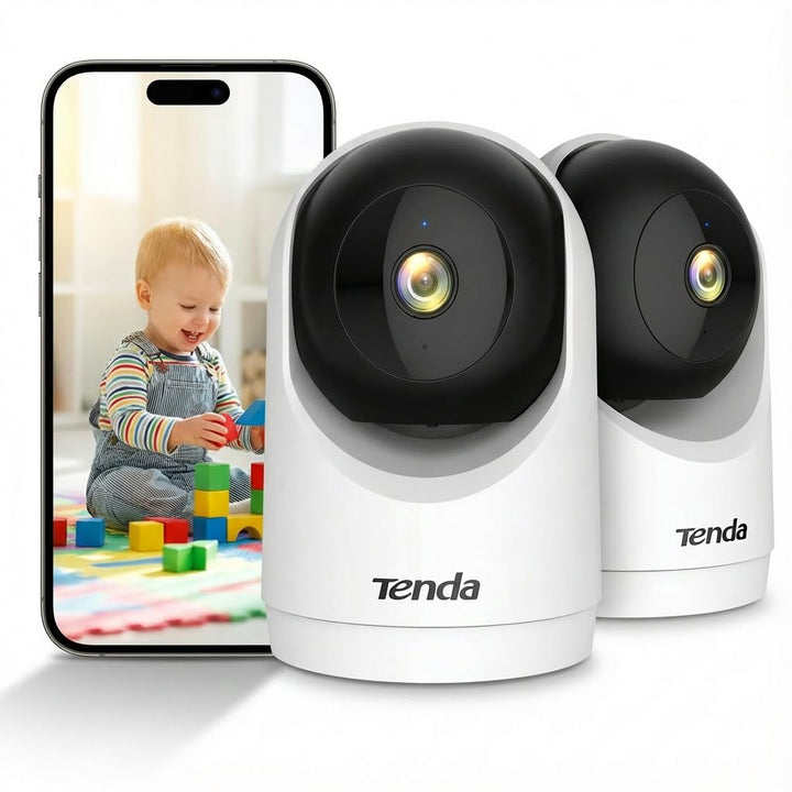 Tenda 3MP WLAN Innenkamera Überwachung, Haustierkamera mit 2-Wege-Audio, Nachtsicht 12M, Bewegungs-P