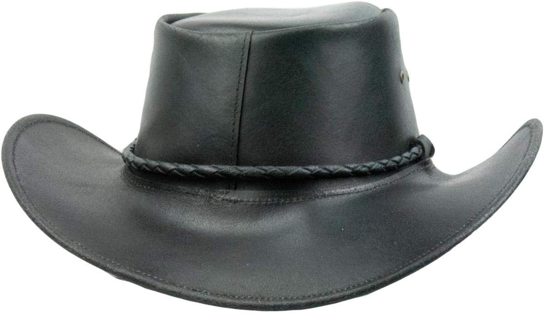 Black Jungle Kimbolton Lederhut, Westernhut, Australienhut, Cowboyhut S Schwarz, S Schwarz
