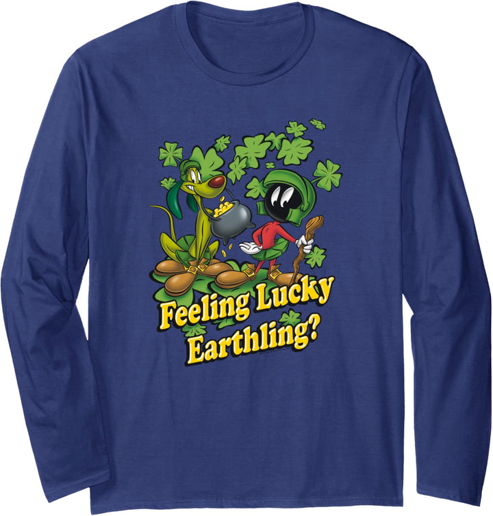 Looney Tunes Marvin The Martian Feeling Lucky Langarmshirt