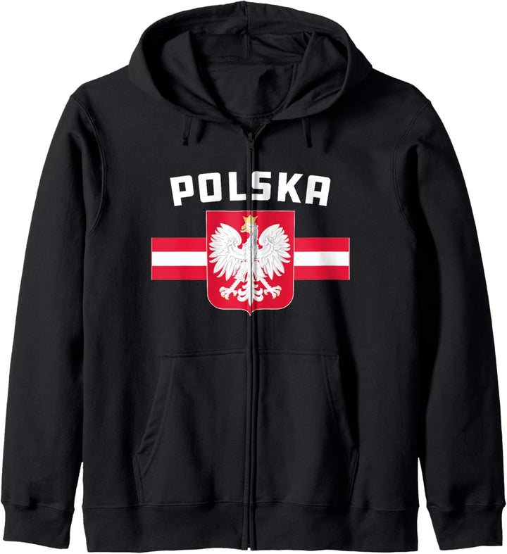 Polska Polen Flagge Polen Weisser Adler Kapuzenjacke