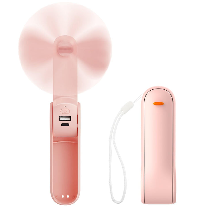 JATEKA Handventilator, Mini Ventilator mit 2500 mAh Powerbank USB Akku Aufladbar, Batteriebetrieben
