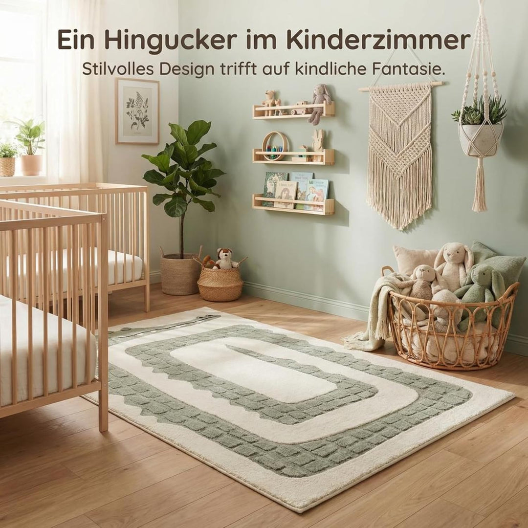 the carpet Jungle Kids Teppich für Kinderzimmer, Kinderteppich, 3D-Effekt, Pflegeleicht, strapazierf