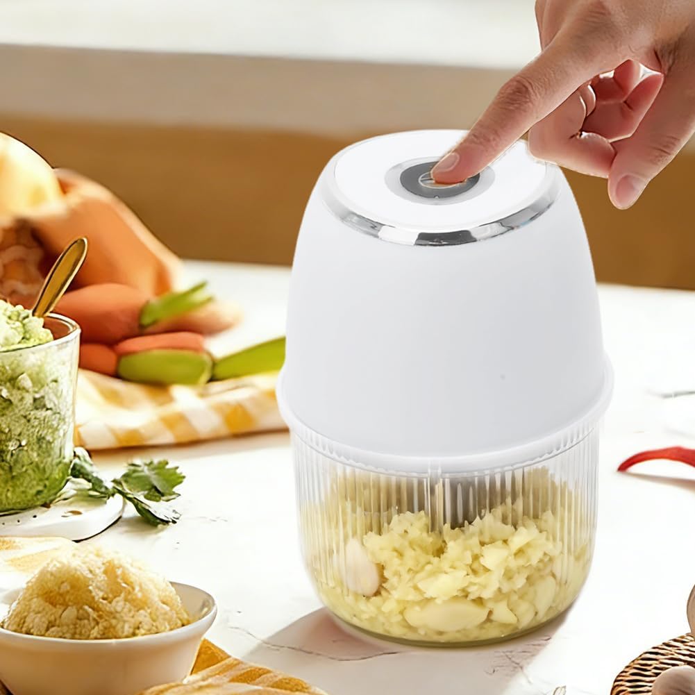 Zerkleinerer Elektrisch Mini, Zwiebel Zerkleinerer 350ml Multizerkleinerer Kabelloser Häcksler mit 6