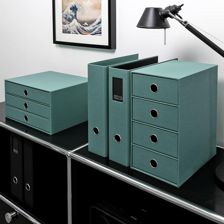 Rössler SOHO 3er Schubladenbox A4 aus Papier | Büro Organizer Schreibtisch| Schubladen Organizer Bür