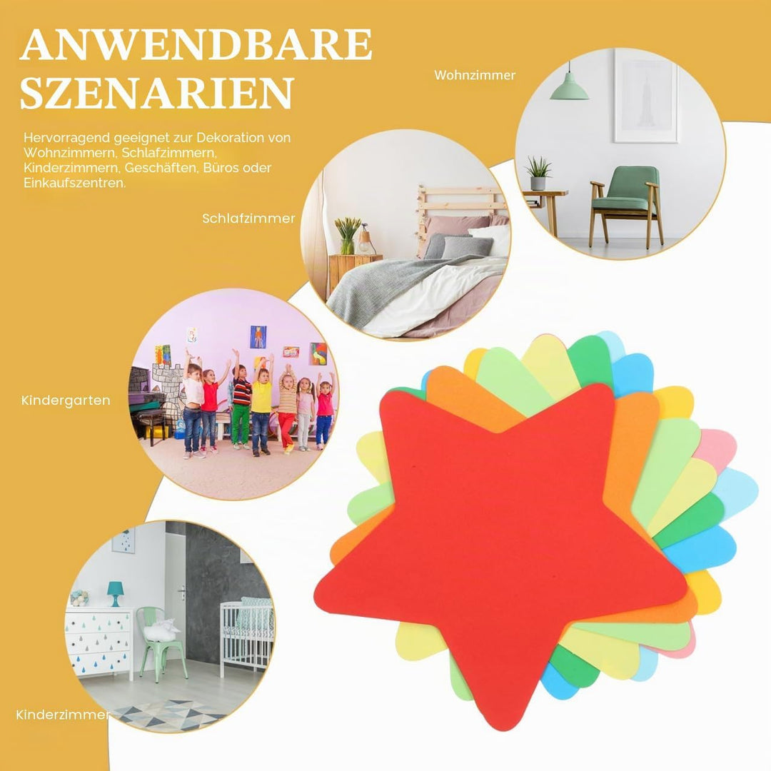 Bunte Papierausschnitt Sterne 90 Stück 15x15cm Papierdeko Für Diy Bastelprojekte Kinderzimmer Pinnwa