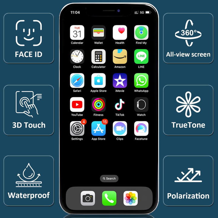 Display für iPhone 12 Mini 5,4'' Full HD Retina LCD mit 3D Touch Digitizer, Ersatzteilset inklusive