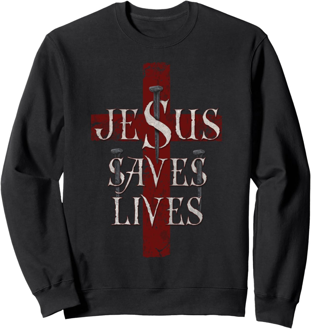 Jesus rettet Leben Christlicher Glaube Religiöse Inspiration Sweatshirt