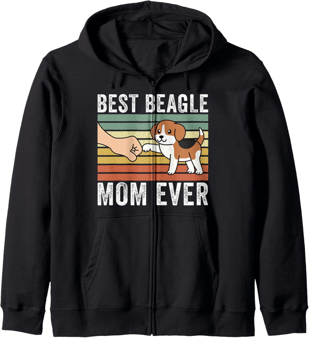Best Beagle Mom Ever Retro Vintage Hund Kapuzenjacke