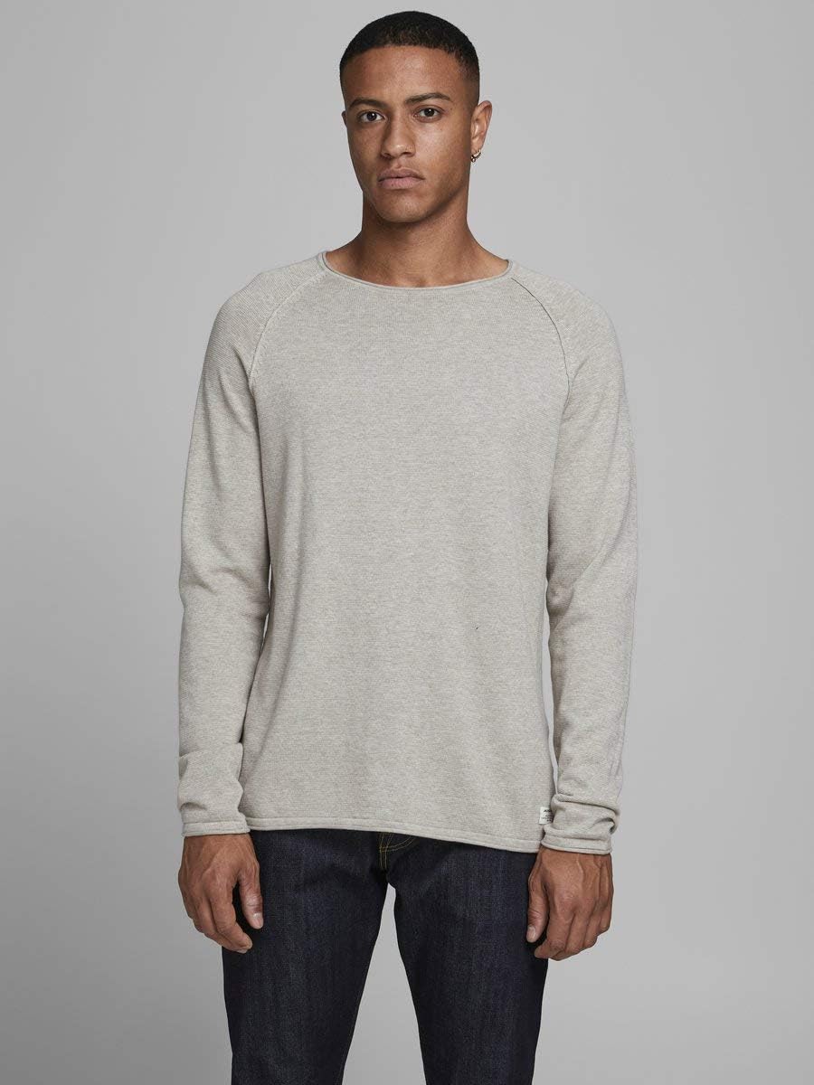 JACK &amp; JONES Male Strickpullover mit Rundhals Einfarbig Strickpullover mit Rundhals XS Elfenbein (Oa
