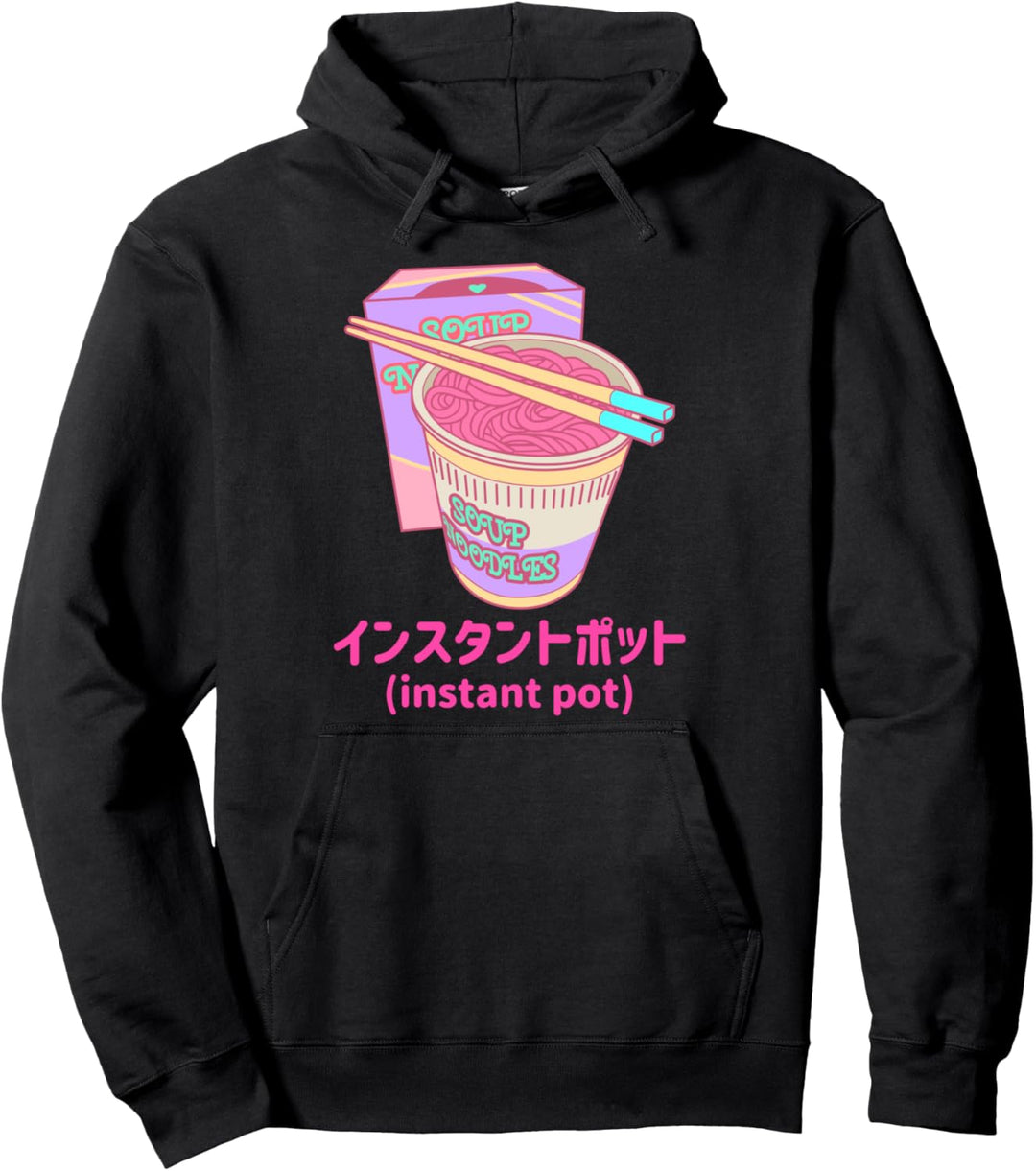 Soup Noodles Instant Pot Vaporwave Retro Style Pullover Hoodie