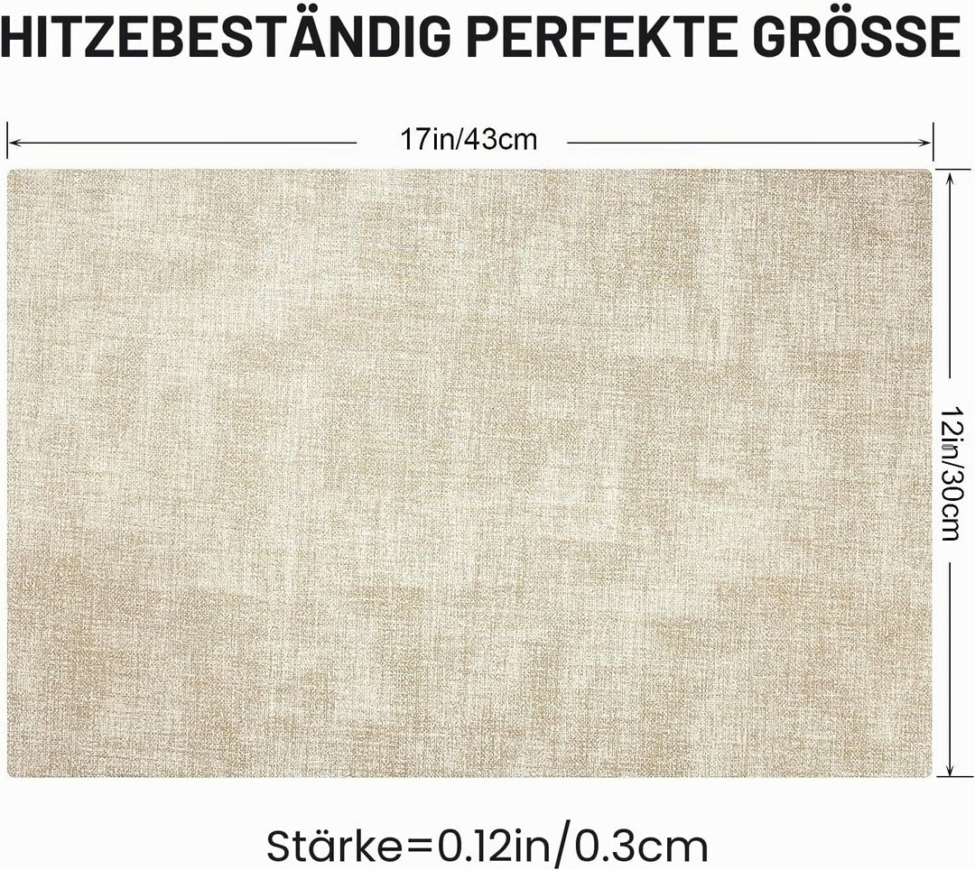 Leder Hitzebeständige Tischsets 6er Set Wasserdicht Abwischbar Waschbar PU Tischsets,Leicht zu Reini