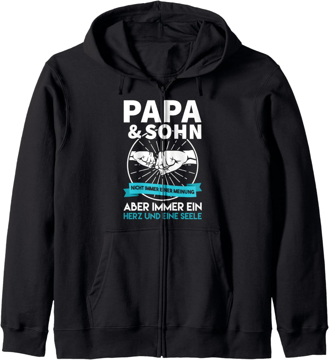 Papa und Sohn nicht immer einer Meinung Partnerlook Partner Kapuzenjacke