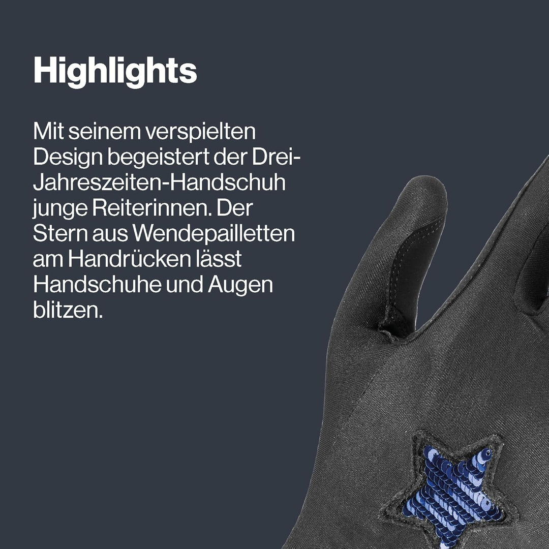 Uvex Kinder Glamstar Reithandschuhe 5 black-blue, 5 black-blue
