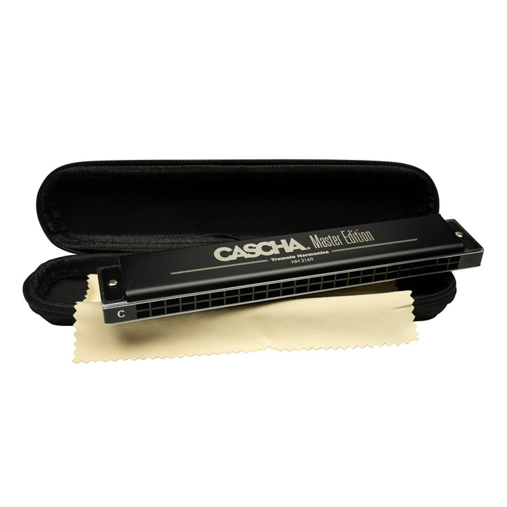 CASCHA Master Edition Tremolo-Mundharmonika, 24 Löcher, C-Dur, inklusive Soft-Case und Pflegetuch, P