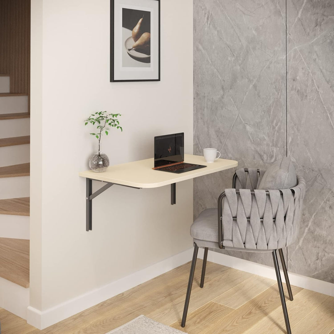 AKKE Klapptisch Wandklapptisch Esstisch - Klappbar Faltbar Platzsparend - Abgerundete Ecken - 50cm x