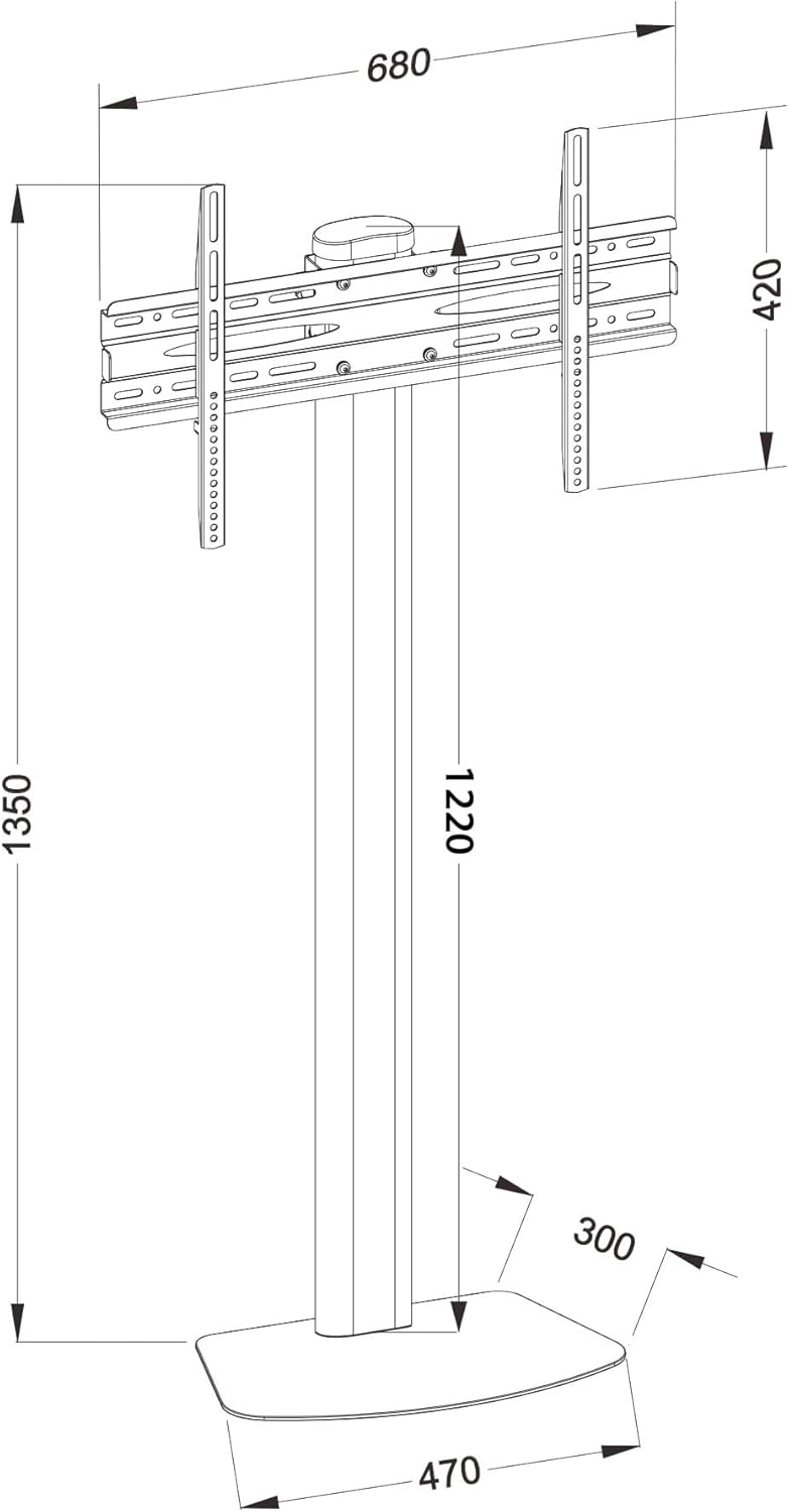 TECHLY TV Stand Fuer Displays Bildschirme LCD LED 80-165cm 32-65Zoll bis 40KG VESA max 600X400 32"-5