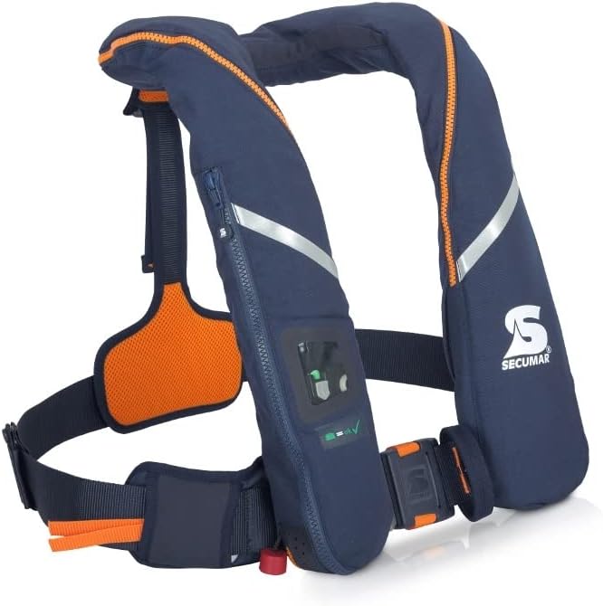 Automatische Rettungsweste Secumar Survival 275 Harness dunkelblau / orange