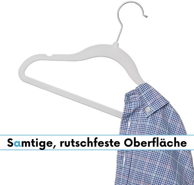 OGIVO Kleiderbügel Kinder Samt– 50er Set – Kinder Bügel aus Samt 30 cm – Samtkleiderbügel 360° drehb